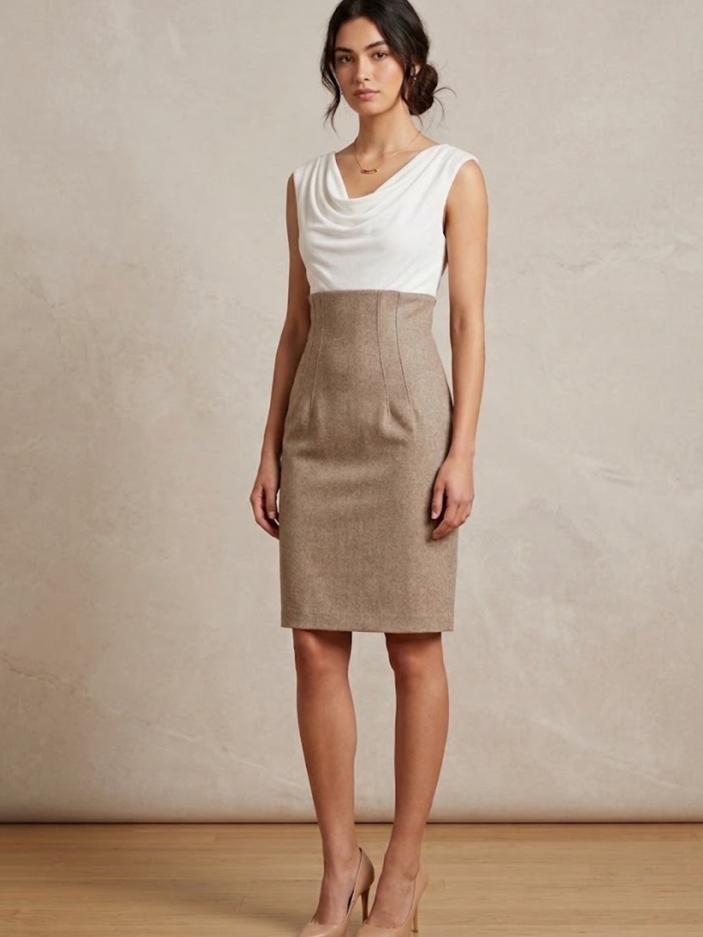 Notice Pencil dress, creamy, and  Beige Brown